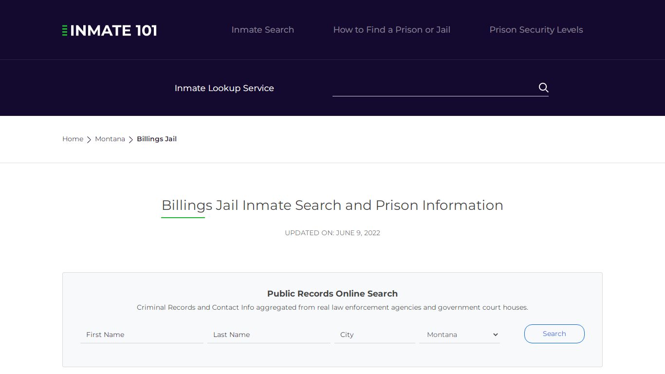 Billings Jail Inmate Search, Visitation, Phone no ...